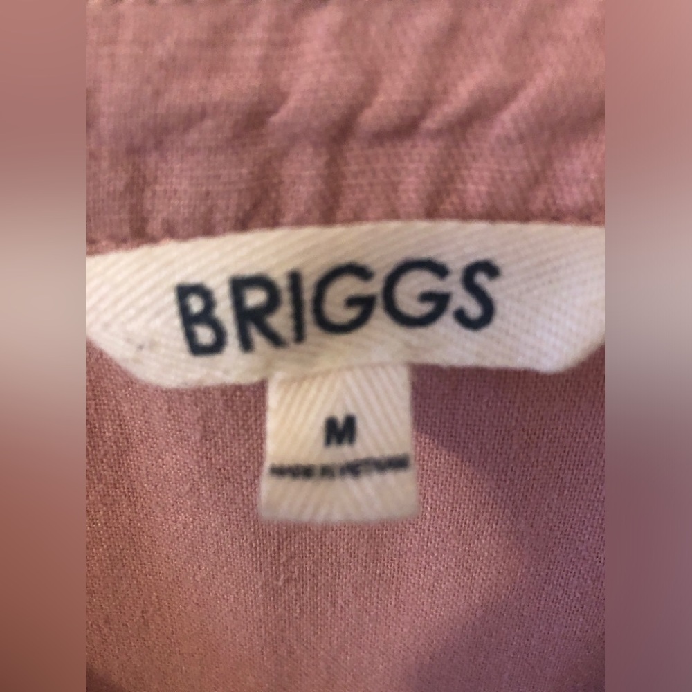 Briggs Dress Womens Size M Pastel Pink Rose Linen Blend Cottagecore Casual - Picture 6 of 11